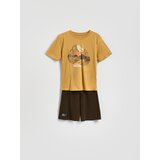 Reserved Pamučna pidžama - boja jantara | shoptok.hr
