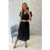 Kesi Dress with decorative belt black Cene