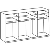 MID.YOU OMARA Z DRSNIMI VRATI, prozorno, bela, barve hrasta | Shoptok.si