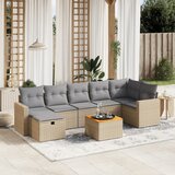 Maison Chic Seti vrtnega pohištva - Vrtna garnitura - Vrtni pohištvo set 8-delna z blazinami bež poli ratan, (21800046) | Shoptok.si
