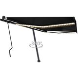  Tenda na ručno uvlačenje s LED svjetlima 400 x 300 cm antracit | shoptok.hr
