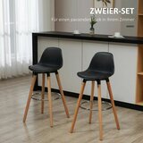  Set od 2 barske stolice skandinavski dizajn s osloncem za noge 43 cm x 43 cm x 91 cm prirodna + crna | shoptok.hr