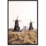  Slika - Wooden Windmill (1 Part) Vertical 60x90 U crnom drvenom okviru | shoptok.hr