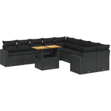  The Living Store Vrtna sedežna garnitura 11-delna z blazinami črn poli ratan - Vrtna Sedežna Garniture, (21461345) | Shoptok.si