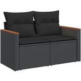  8-dijelni set vrtnih sofa od poliratana s jastucima crni | shoptok.hr