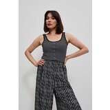 Marisse Black And White Striped Button-Up Top Cene