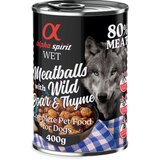 Alpha Spirit Dog Meatballs 6 x 400 g - divji prašič in timijan Cene