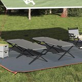  Sklopivi kamperski krevet 2 pcs Siva 210 x 80 x 46 cm | shoptok.hr