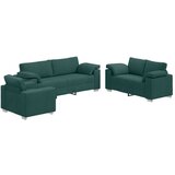  3-delna sedežna garnitura z blazinami, temno zelena tkanina, (22054331) | Shoptok.si
