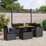 vidaXL 6-dijelni set vrtnih sofa s jastucima crni od poliratana | shoptok.hr