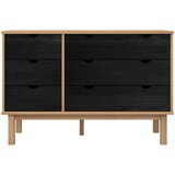 Ormar s ladicama OTTA Crna 111 x 43 x 73,5 cm Masivna borovina | shoptok.hr