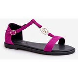 VINCEZA Women's Flat Sandals with Gold Embellishment | Shoptok.si