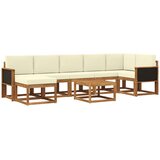 vidaXL Zunanja garnitura za sedenje 8 pcs Naravna in smetana Poliester, (5000281000) | Shoptok.si