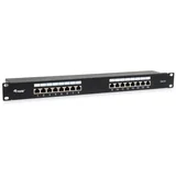 16-Port Cat.6 Shielded Patch Panel, Black