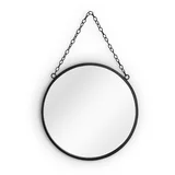 Tri O Okroglo ogledalo Sabine (Ø 25,5 cm, z okvirjem črne barve)