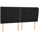  Uzglavlje s ušima crno 203x23x118/128 cm baršunasto | shoptok.hr
