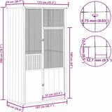  Kavez za ptice sivi 115 x 78 x 200 cm od pocinčanog čelika | shoptok.hr