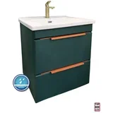 ormarić sa umivaonikom mary f classic freza 55cm tirkizni/bakarne ručke
