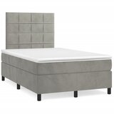 vidaXL Box spring postelja z vzmetnico svetlo siva 120x190 cm žamet Cene