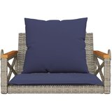  Klupa za ljuljanje s jastucima siva 63x62x40 cm od poliratana | shoptok.hr