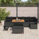  Sjedeća garnitura za vrt 9 kom. Crna Poli ratan 287 x 122 x 85 cm | shoptok.hr