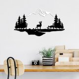 Wallity Zidna dekoracija Deer And Landscape-2, Crna Cene