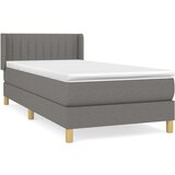  Box spring postelja z vzmetnico temno siva 100x200 cm blago, (20725921) | Shoptok.si