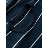Ombre Casual men's sweater with horizontal stripes - navy blue | Eponuda.ba