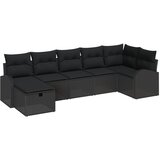 vidaXL 7-delni set vrtnih kavčev z blazinami črn rattan, (22090690) | Shoptok.si