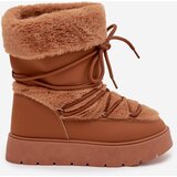 Boto Women's Snow Boots With Fur And Lacing On A Platform Camel Marinna | shoptok.hr
