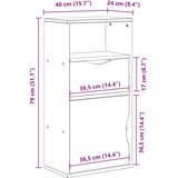  Bočni ormarić s ladicom ODDA bijeli 40x24x79 cm puno drvo bor | shoptok.hr