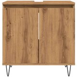 vidaXL Kopalniška omarica artisan hrast 58x33x60 cm inženirski les | Shoptok.si