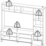 Tvilum Bijeli/u prirodnoj boji TV set u dekoru hrasta 209x183x48 cm Next – | shoptok.hr