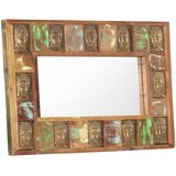  Ogledalo s likom Buddhe 80 x 50 cm od masivnog obnovljenog drva | shoptok.hr