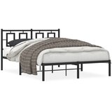  Metalni okvir za krevet s uzglavljem crni 140x190 cm | shoptok.hr