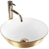 Rea Keramički umivaonik na ploči STELLA Gold Brush / White | shoptok.hr