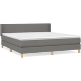 vidaXL Box spring postelja z vzmetnico temno siva 180x200 cm blago, (20790534) Cene