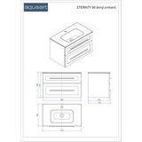 AQUAART kupaonski ormarić eternity 80 donji, grafit supermat, zlatna ručkica | shoptok.hr