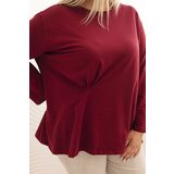 Kesi Włoski Women's Plus Size blouse with cotton, featuring a pocket and rolled sleeves kiwi | shoptok.hr