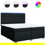  Krevet s oprugama i madracem crni 200x200 cm od tkanine | shoptok.hr