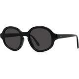 Slim Black Round Sunglasses ONE SIZE (50) Črna/Siva