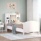 vidaXL Knjižna postelja brez ležišča bela 90x200 cm trdna borovina | Shoptok.si