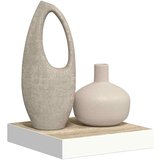  Plutajuća zidna polica boja hrasta i bijela 23x23,5x3,8 cm MDF | Eponuda.ba