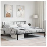 vidaXL Kovinski posteljni okvir z vzglavjem črn 193x203 cm Cene