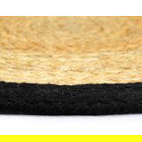 vidaXL podmetači 4 kom prirodna i crna boja 38 cm od jute i pamuka | shoptok.hr