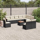  11-dijelni set vrtnih sofa od poliratana s jastucima crni | shoptok.hr