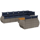 vidaXL 9-delni vrtni komplet sedežnih garnitur z blazinami siv poli ratan, (5000293639) | Shoptok.si