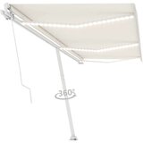  Tenda na ručno uvlačenje s LED svjetlima 600x350 cm krem | shoptok.hr