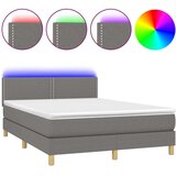  Box spring s madracem LED tamnosivi 140x190 cm tkanina | shoptok.hr