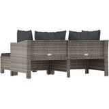  3-dijelna vrtna garnitura od poliratana s jastucima siva | shoptok.hr